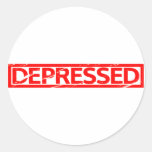 Depressed Stamp Classic Round Sticker