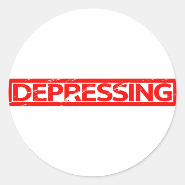 Depressing Stamp Classic Round Sticker (Front)