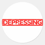 Depressing Stamp Classic Round Sticker