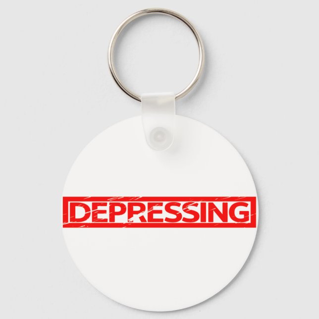 Depressing Stamp Keychain (Front)
