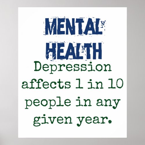 Depression Affects 1 In 10 _ Mental Health Quote Poster