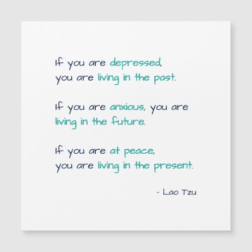 Depression Anxiety at Peace Life Quote Magnet Card