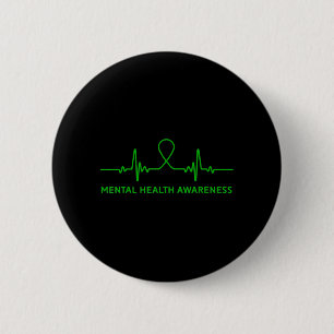 Depression Anxiety Mental Health Awareness Green R Button
