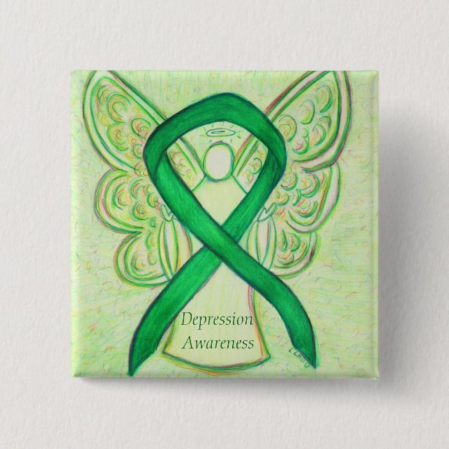 Depression Awareness Angel Ribbon Pin (Front)