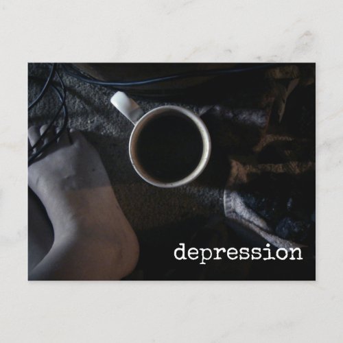 Depression Awareness Dark Sadness Emotion Postcard