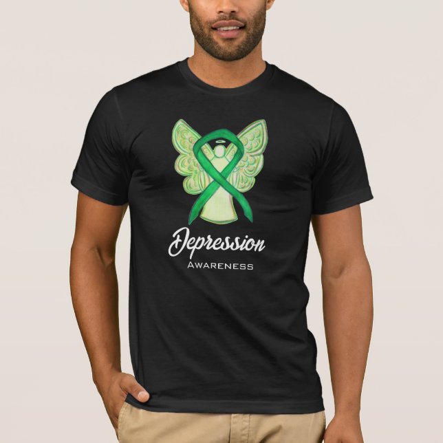Depression Awareness Ribbon Angel Art Shirt (Front)
