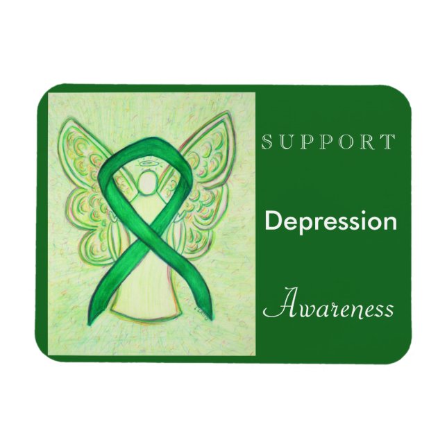 Depression Awareness Ribbon Angel Custom Magnet (Horizontal)