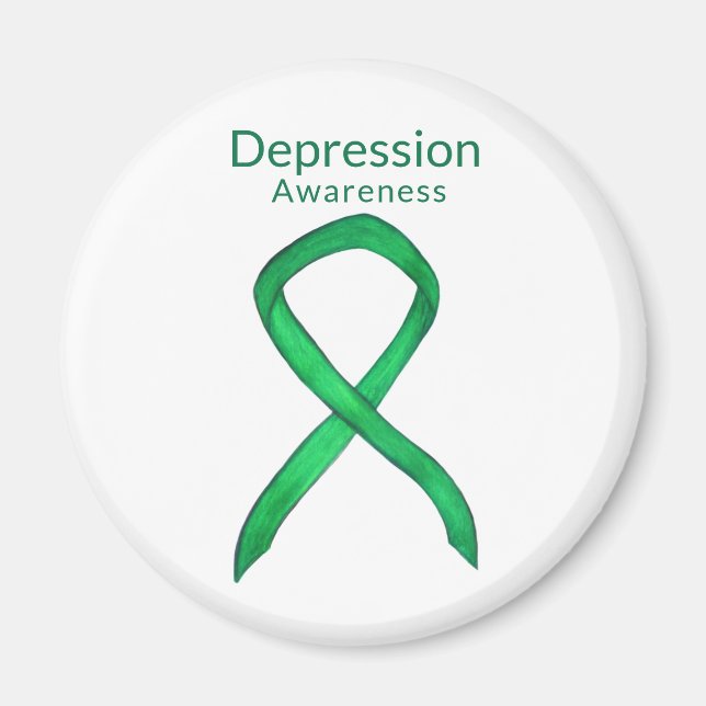 Depression Awareness Ribbon Art Custom Magnets (Front)
