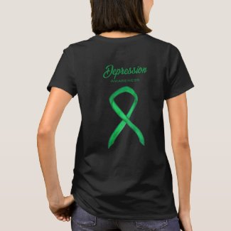 Depression Awareness Ribbon Art Custom T-Shirt