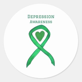 Depression Awareness Ribbon Art Decal Sticker