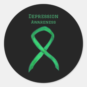 Depression Awareness Ribbon Art Decal Stickers