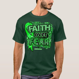 Depression Awareness Ribbon Faith Over Fear Leopar T-Shirt