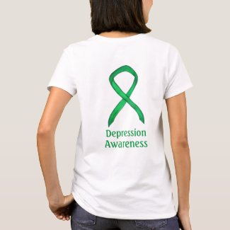 Depression Awareness Ribbon Green Art Custom Shirt