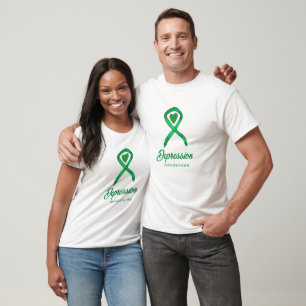 Depression Awareness Ribbon Heart Custom TShirt