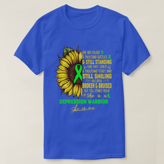 Depression Awareness She is A Depression Warrior S T-Shirt (Design Front)
