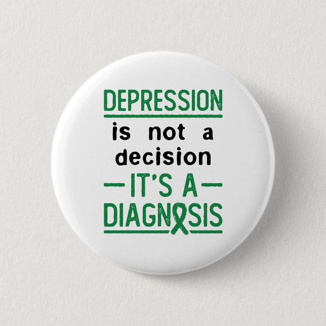 Depression Awareness Support Decision Diganosis Button (Front)