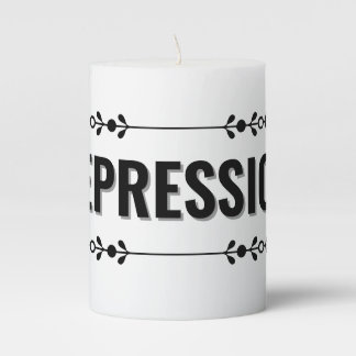 Depression elegant pillar candle (scent: none)