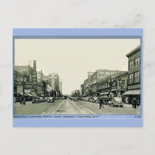 Depression-era Gary, Indiana Postcard (Front)