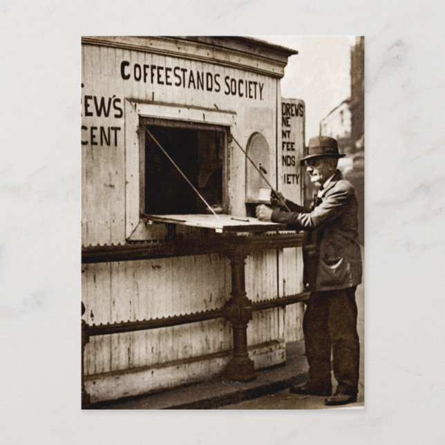 Depression Era One Penny Coffee Stand Postcard (Front)