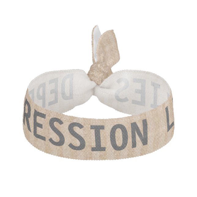 Depression lies ribbon hair tie (Front)
