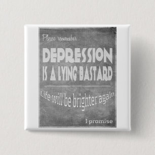 depression lies #silverribbons pinback button