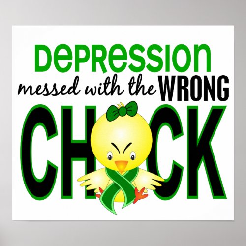 Depression Messed With Wrong Chick Poster