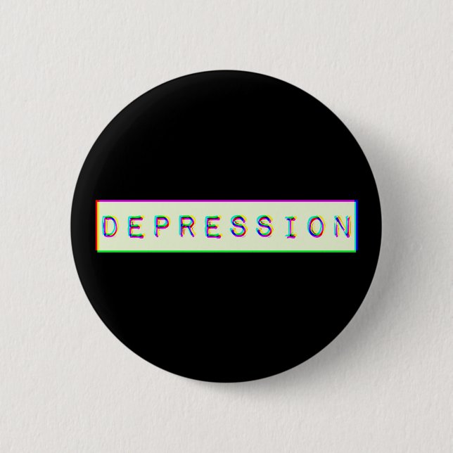 Depression Old TV Screen Style Button (Front)