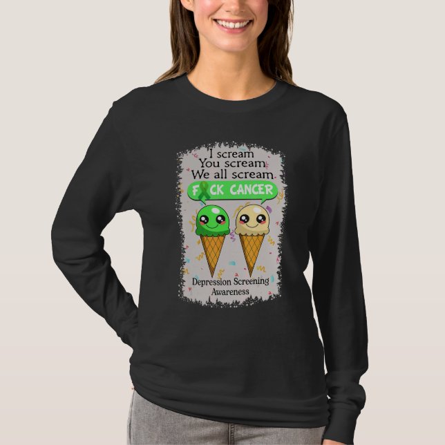 Depression Screening Awareness Cute Ice Creams  Sa T-Shirt (Front)