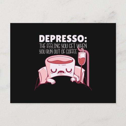 Depresso coffee quote postcard