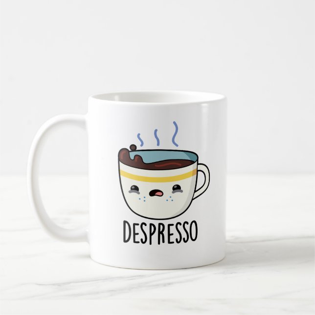 Depresso Funny Sad Espresso Coffee Pun  Coffee Mug (Left)