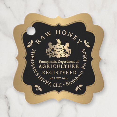 Dept Ag Pennsylvania Registered Logo Honey Tag