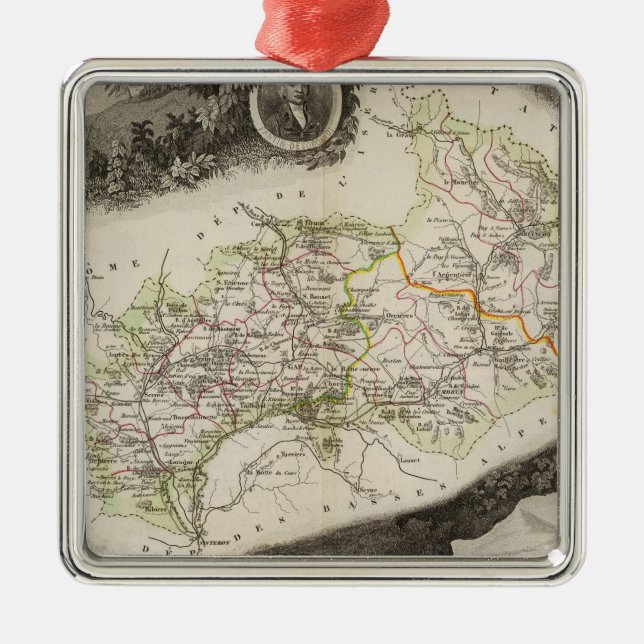 Dept De Hautes Alpes Metal Ornament (Front)