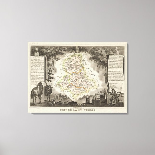 Dept. De La Hte Vienne Canvas Print (Front)