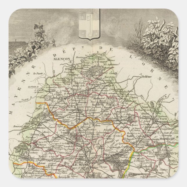 Dept. De La Sarthe Square Sticker (Front)