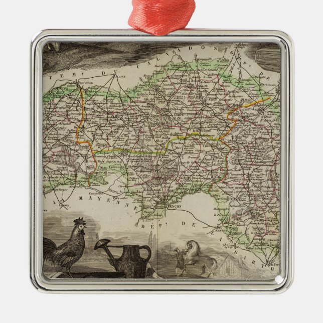 Dept. De L'Orne Metal Ornament (Front)