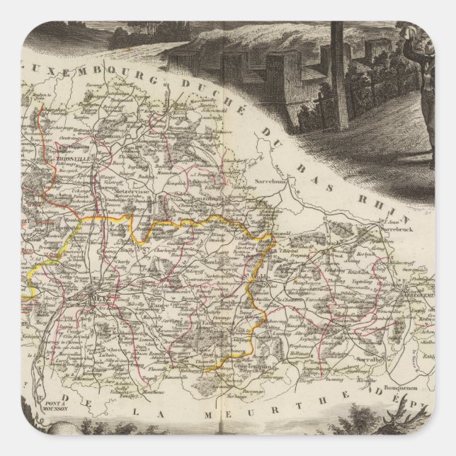 Dept. of Moselle Square Sticker (Front)