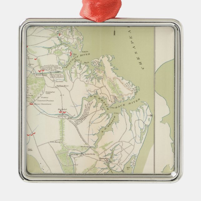 Dept of Virginia, Yorktown to Williamsburg Metal Ornament (Front)