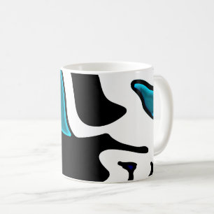 Depth Charge: Abstract Black, White & Blue Coffee Mug
