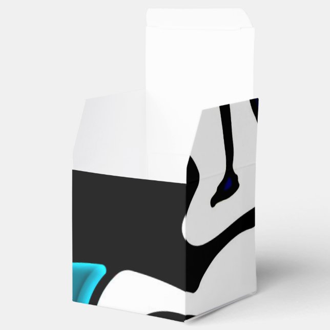Depth Charge: Abstract Black, White & Blue Favor Boxes (Opened)
