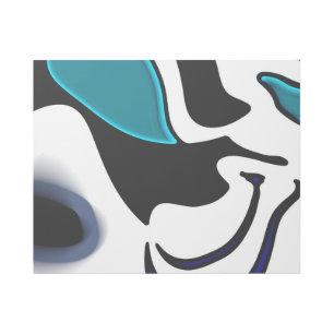 Depth Charge: Abstract Black, White & Blue Gallery Wrap