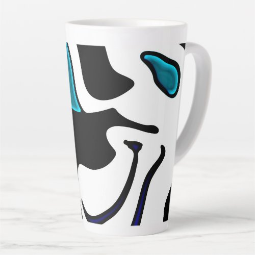 Depth Charge Abstract Black White  Blue Latte Mug