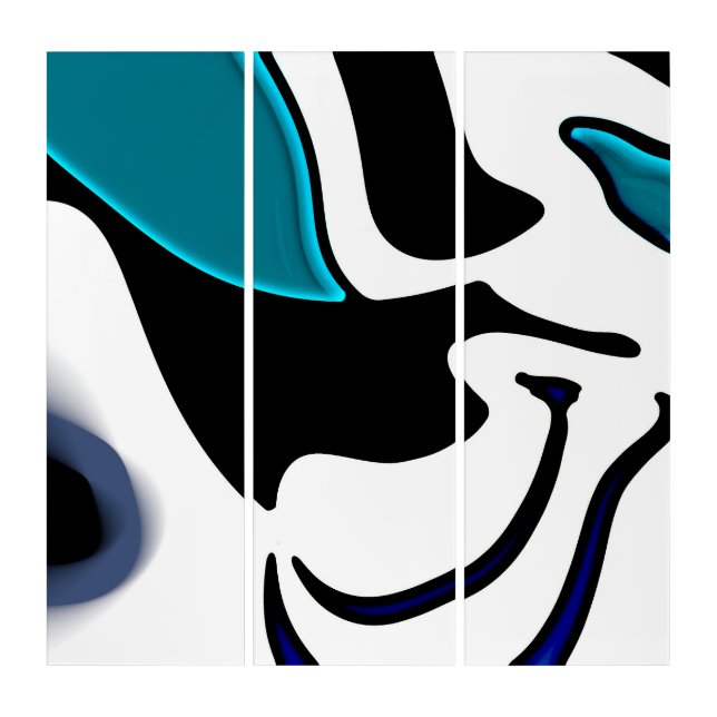 Depth Charge: Abstract Black, White & Blue Triptych (Front)