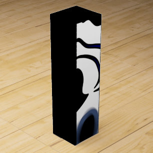 Depth Charge: Abstract Black, White & Blue Wine Box