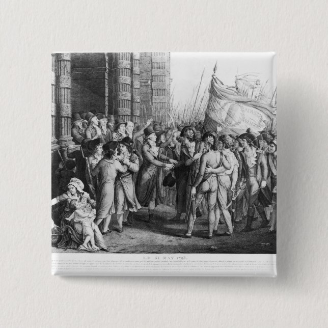 Deputies of National Convention leaving Assembly Pinback Button (Front)