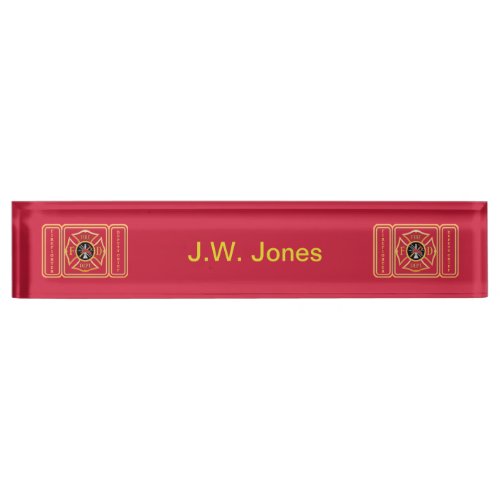 Deputy Chief Firefighter Desk Name Plate