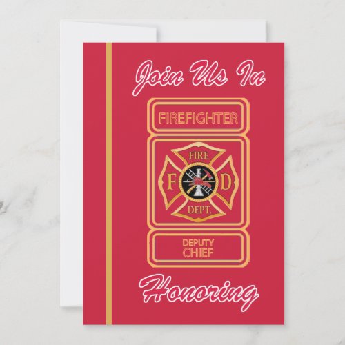 Deputy Chief Firefighter Retirement Invitation