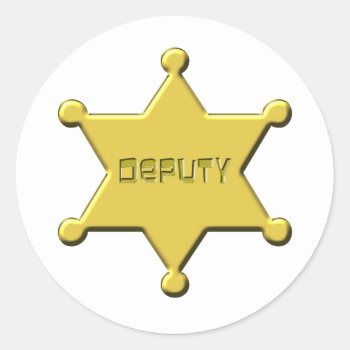 Deputy Classic Round Sticker by CNelson01 at Zazzle