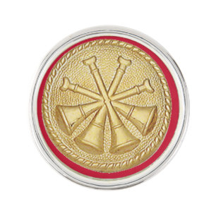 Deputy Fire Chief 4 Bugle Medallion Lapel Pin