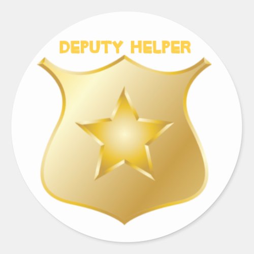 Deputy Helper Badge Classic Round Sticker