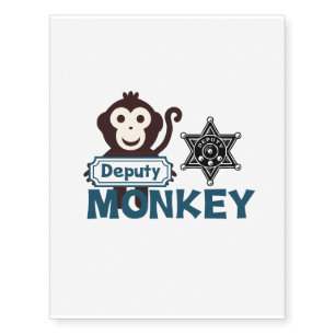 Deputy Monkey Temporary Tattoos